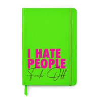 Hate People Fuck Off Leather Style Notebook